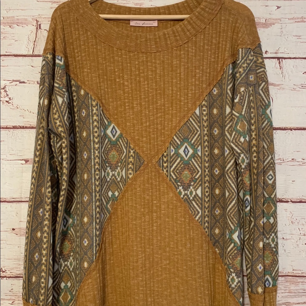 Color Block Sweater Top